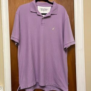Nautica Men’s Lavender True DeckShirt sleeve Shirt. L